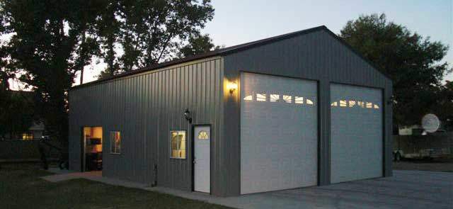 Perfectly lit metal garage kit