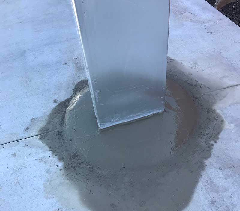 Caulk the Column and Concrete Connection